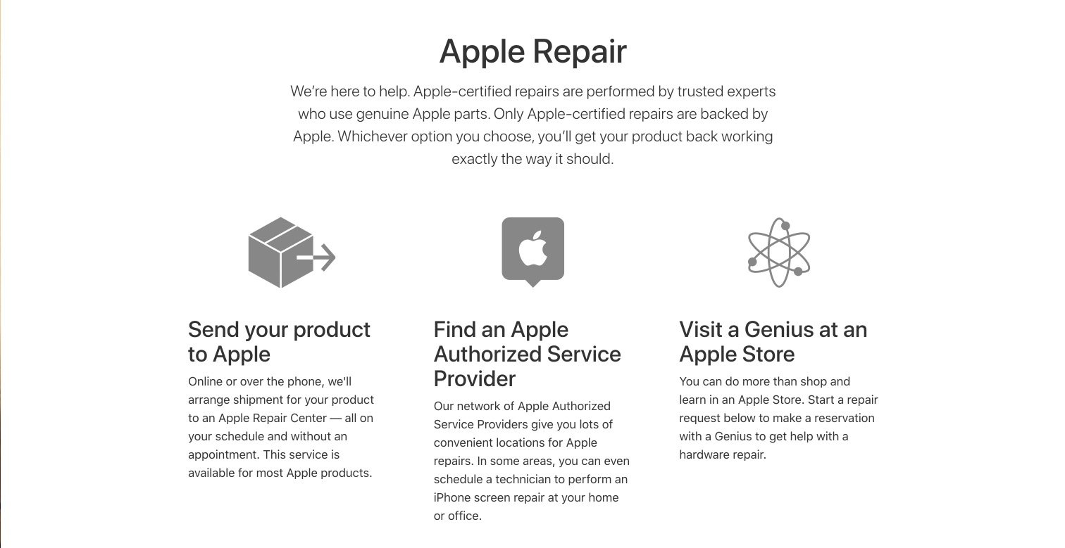 Apple Repair Main Page
