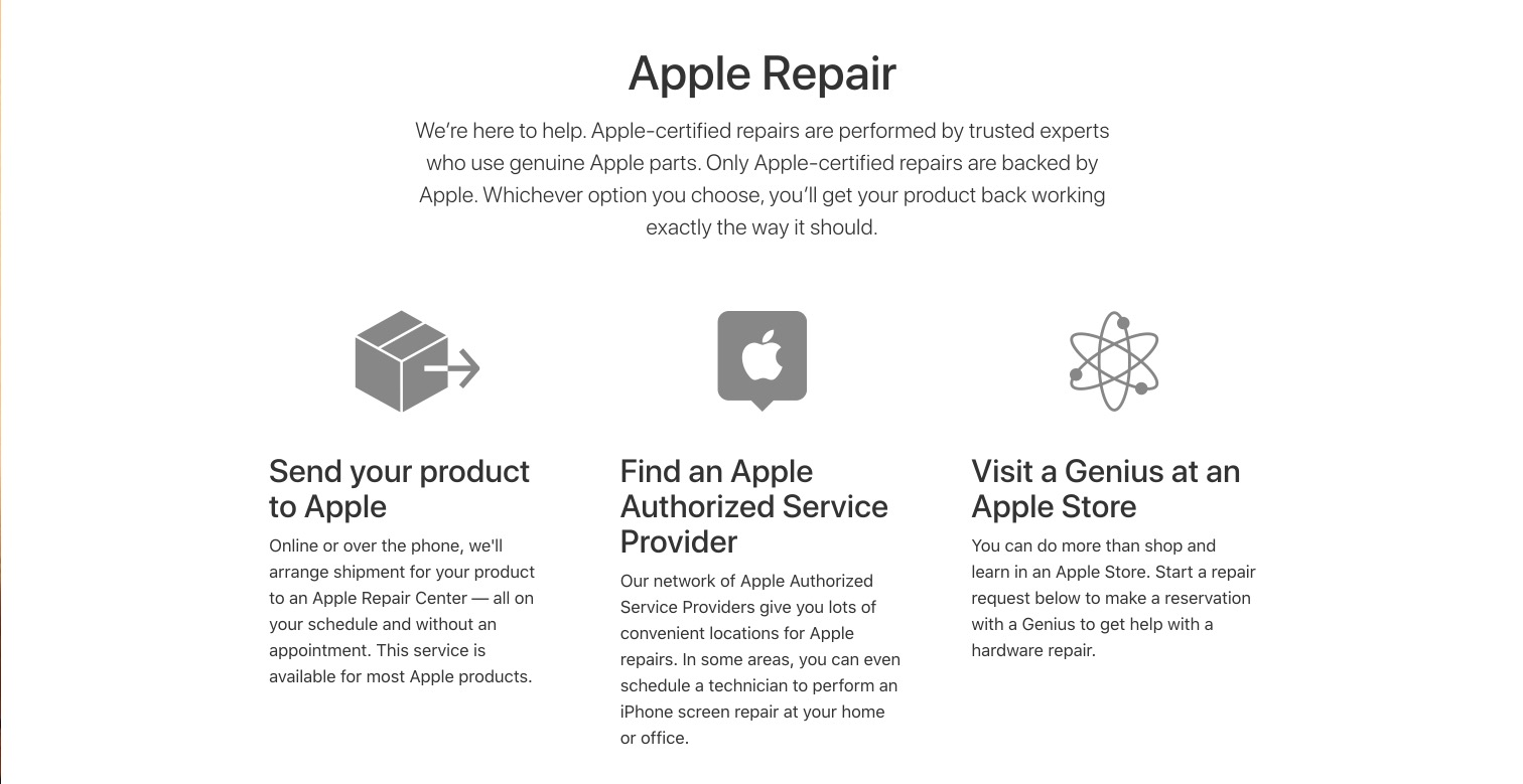 Apple Repair Main Page