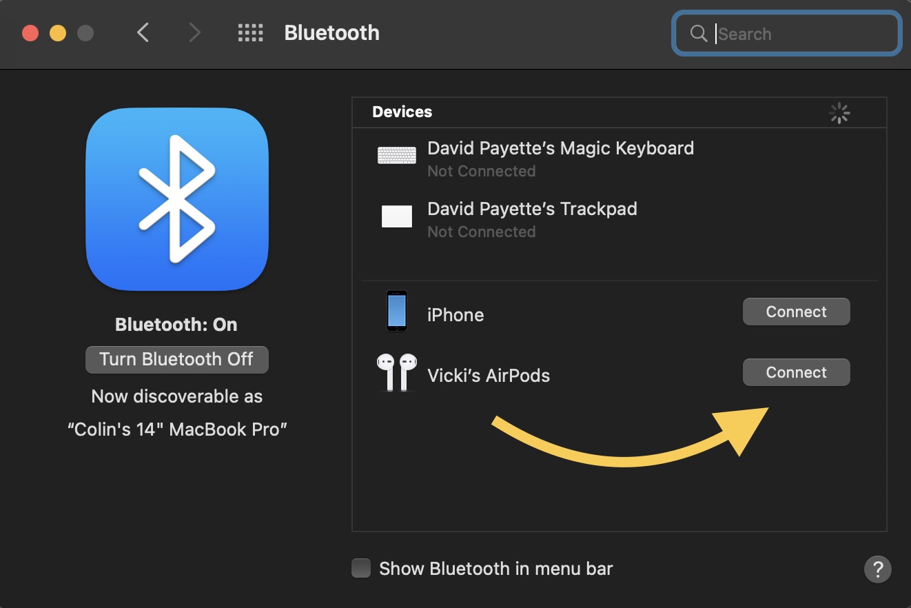 Gå til kredsløbet zone Oberst Manually Connect Your AirPods To Your Mac | UpPhone