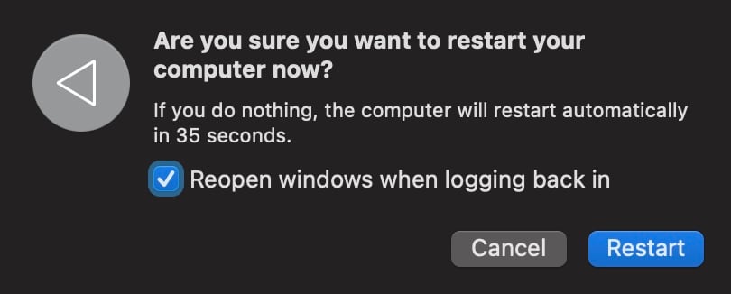 Restart Your Mac Computer