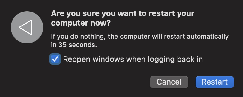 Restart Your Mac Computer