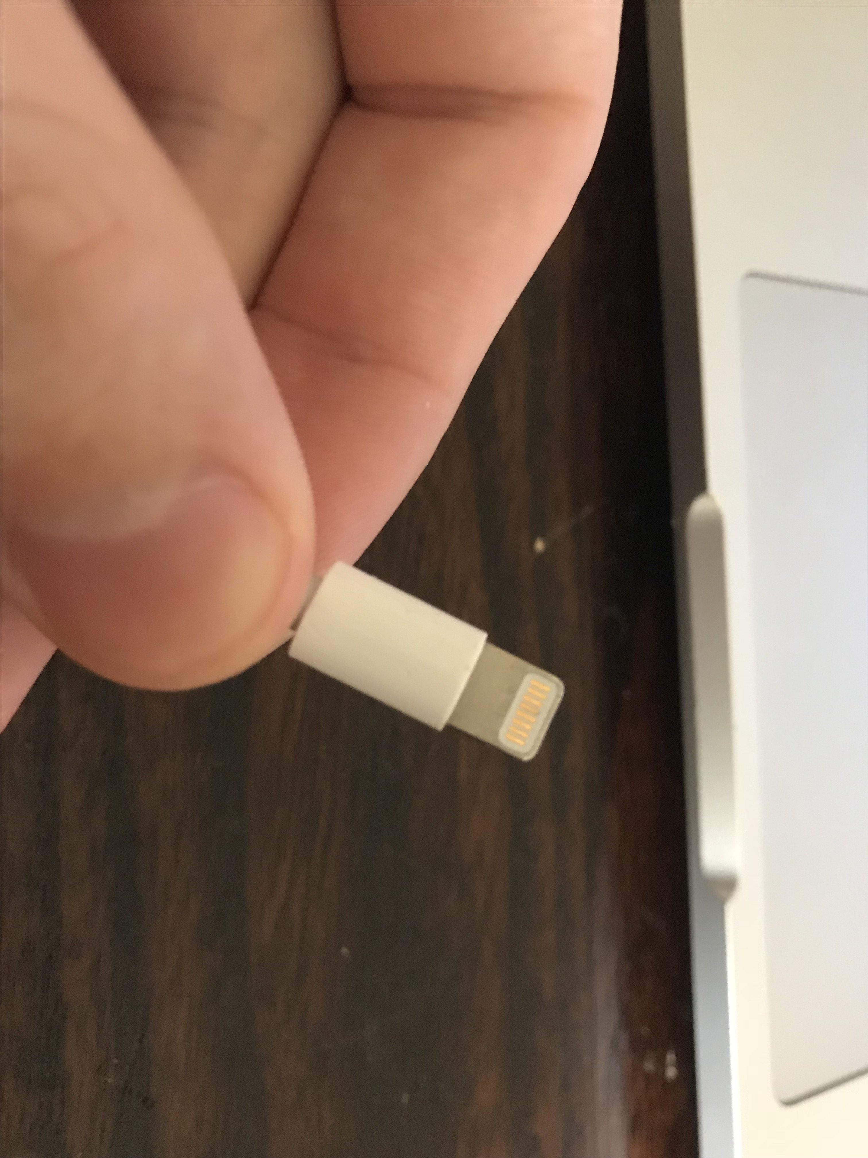 inspect both ends of lightning cable
