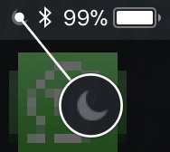 do not disturb icon upper corner of screen