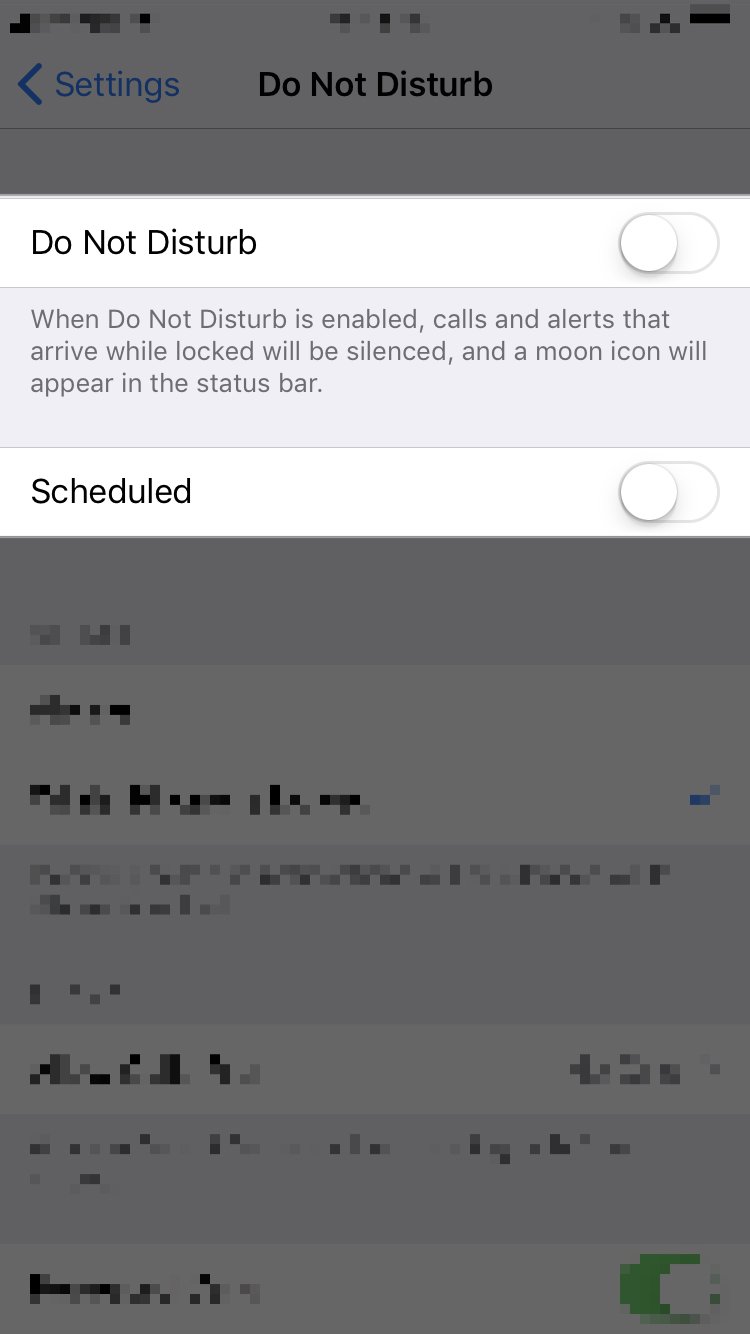 turn off DND in settings