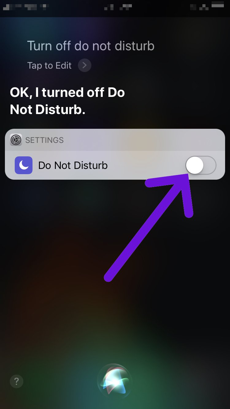 use siri to turn off do not disturb