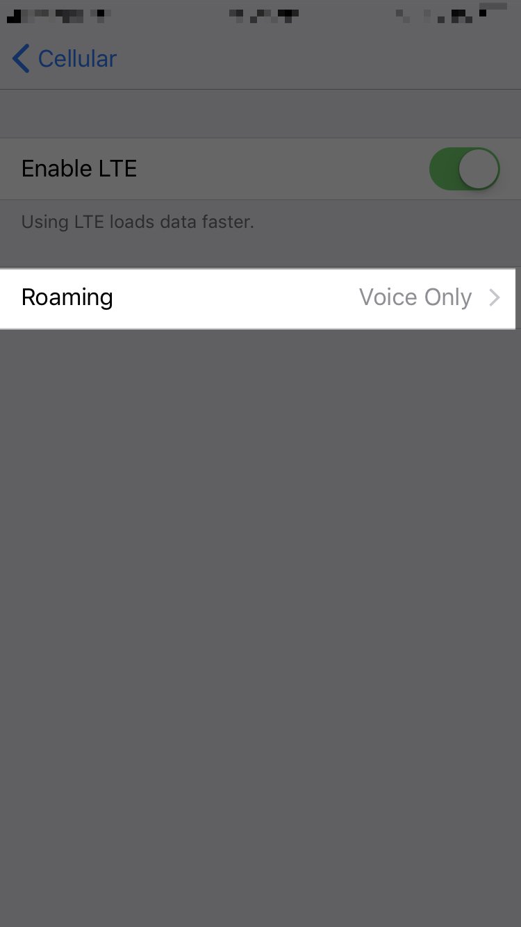 tap roaming iphone