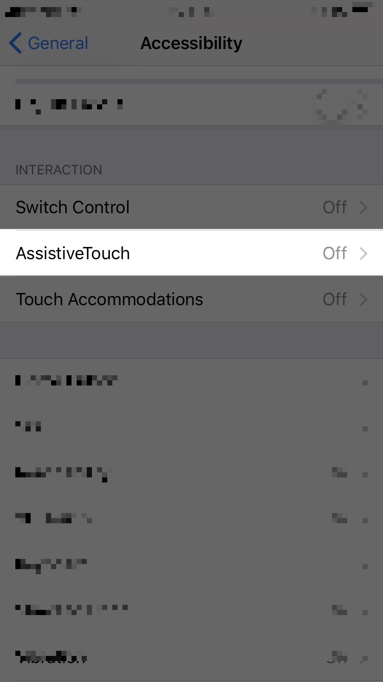 tap assistivetouch in iPhone settings app