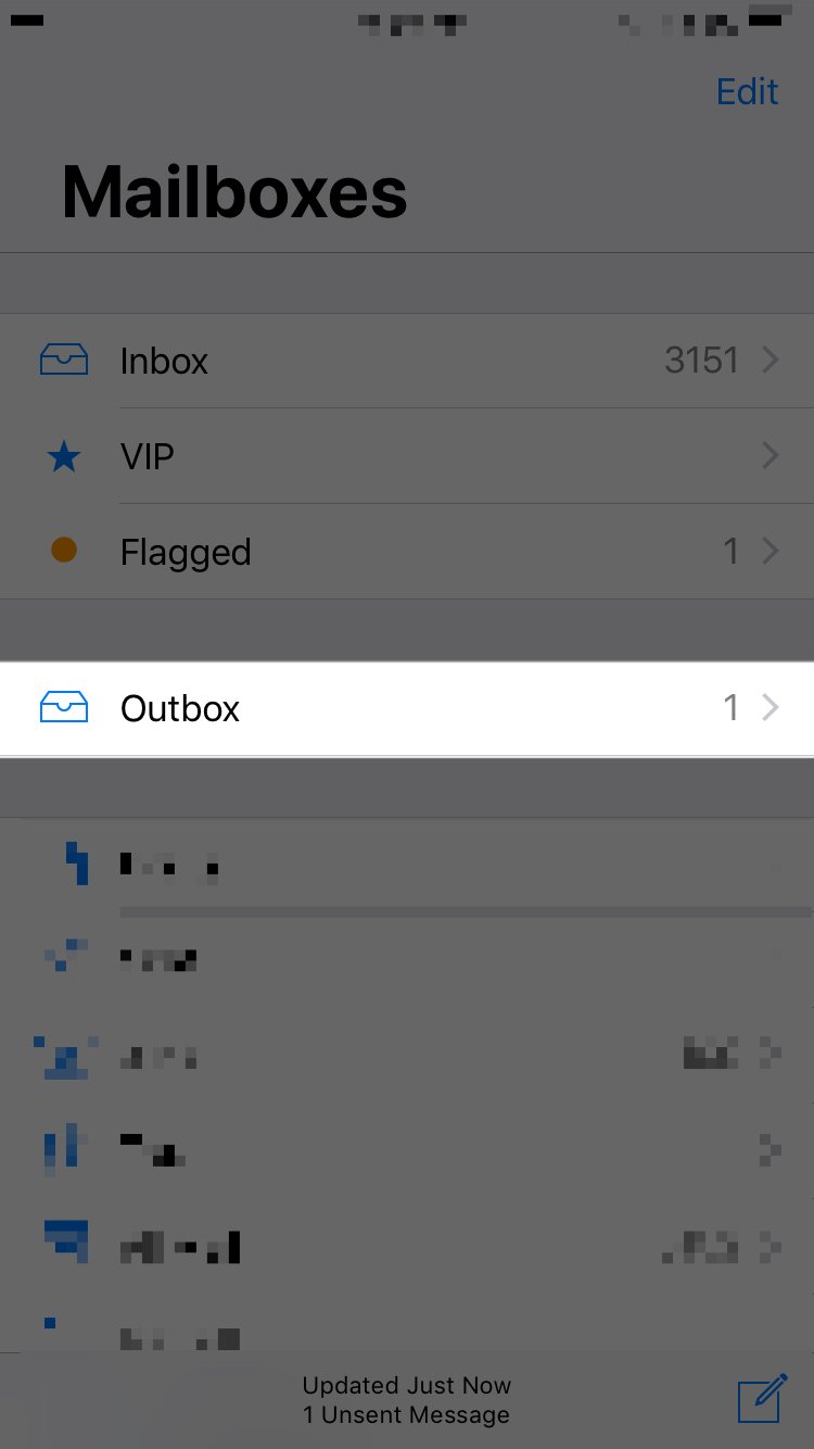 emails getting stuck in outbox on iphone