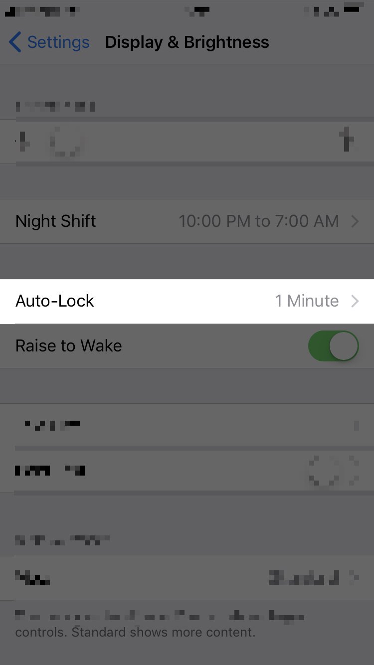 tap auto-lock in iphone settings app