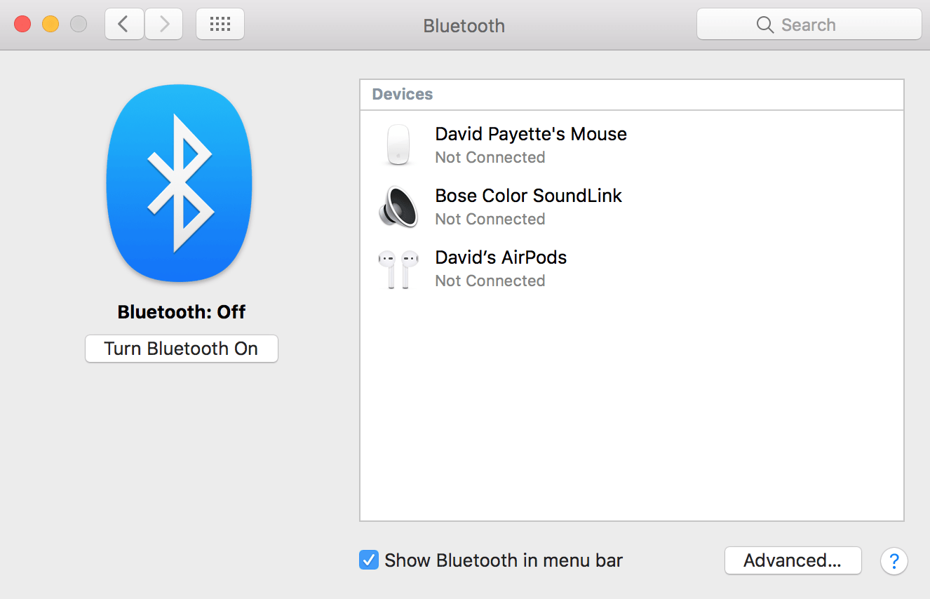 Turn on bluetooth on your mac upphone