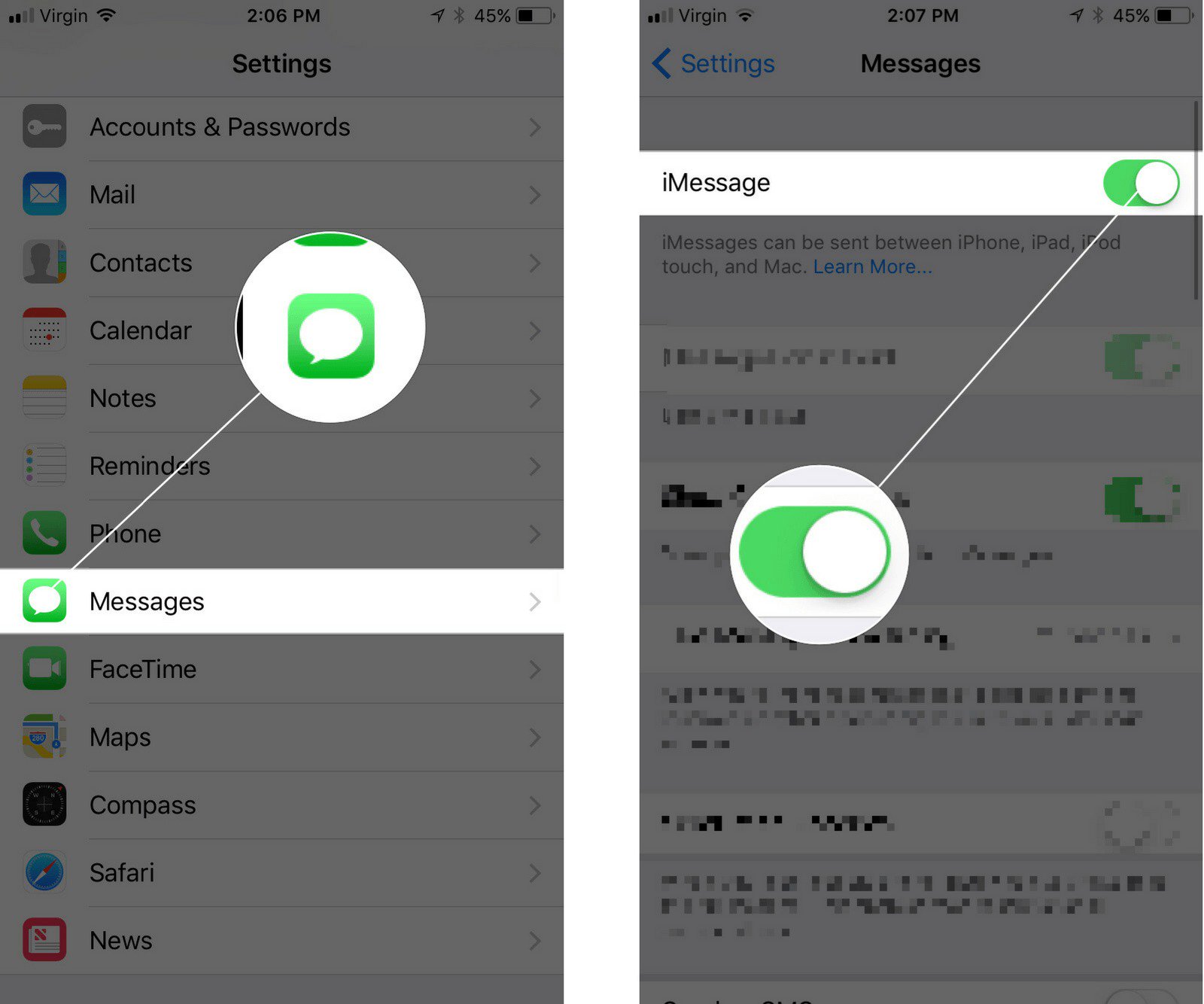 Turn iMessage Off And Back On | UpPhone