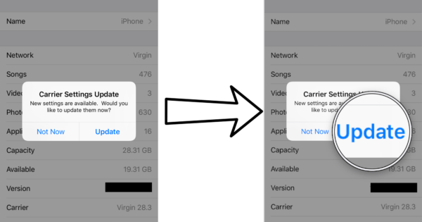 How To Check For Carrier Settings Update www.upphone.com