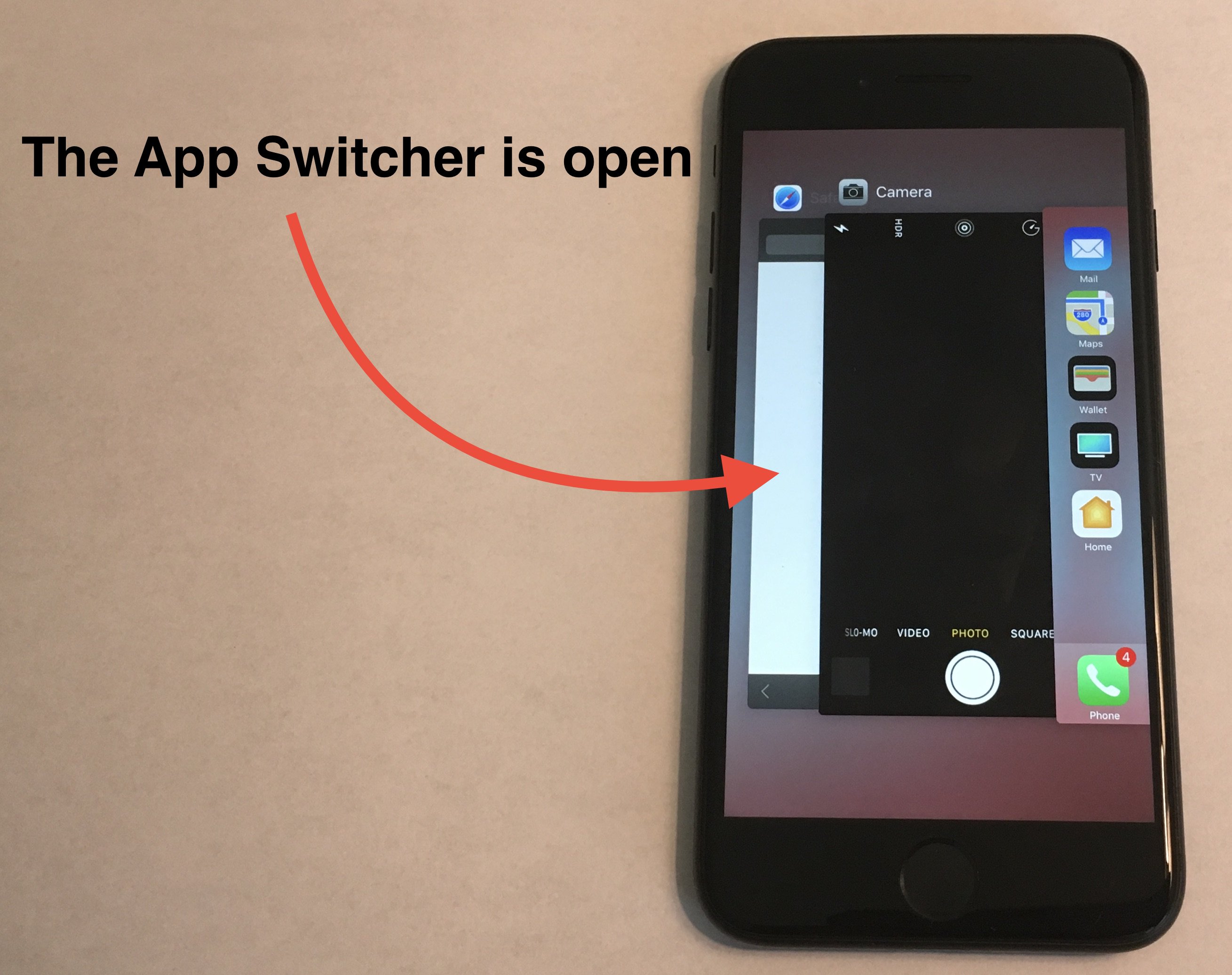 app switcher is open