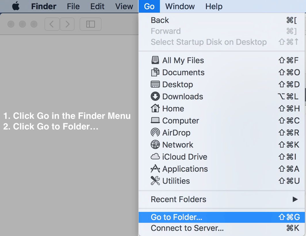 click go in finder menu