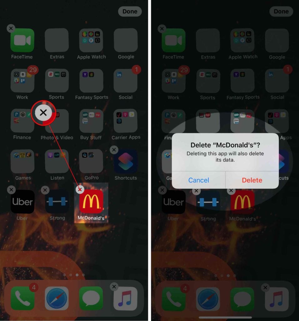 excluir app sem resposta no iPhone