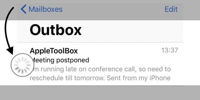 email stuck in outbox