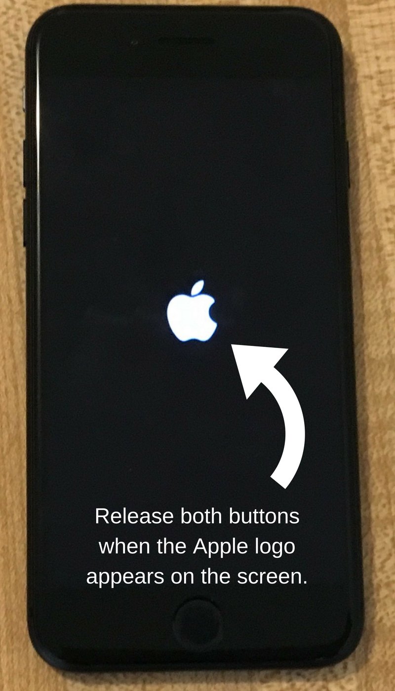 release hard reset buttons when apple logo appears