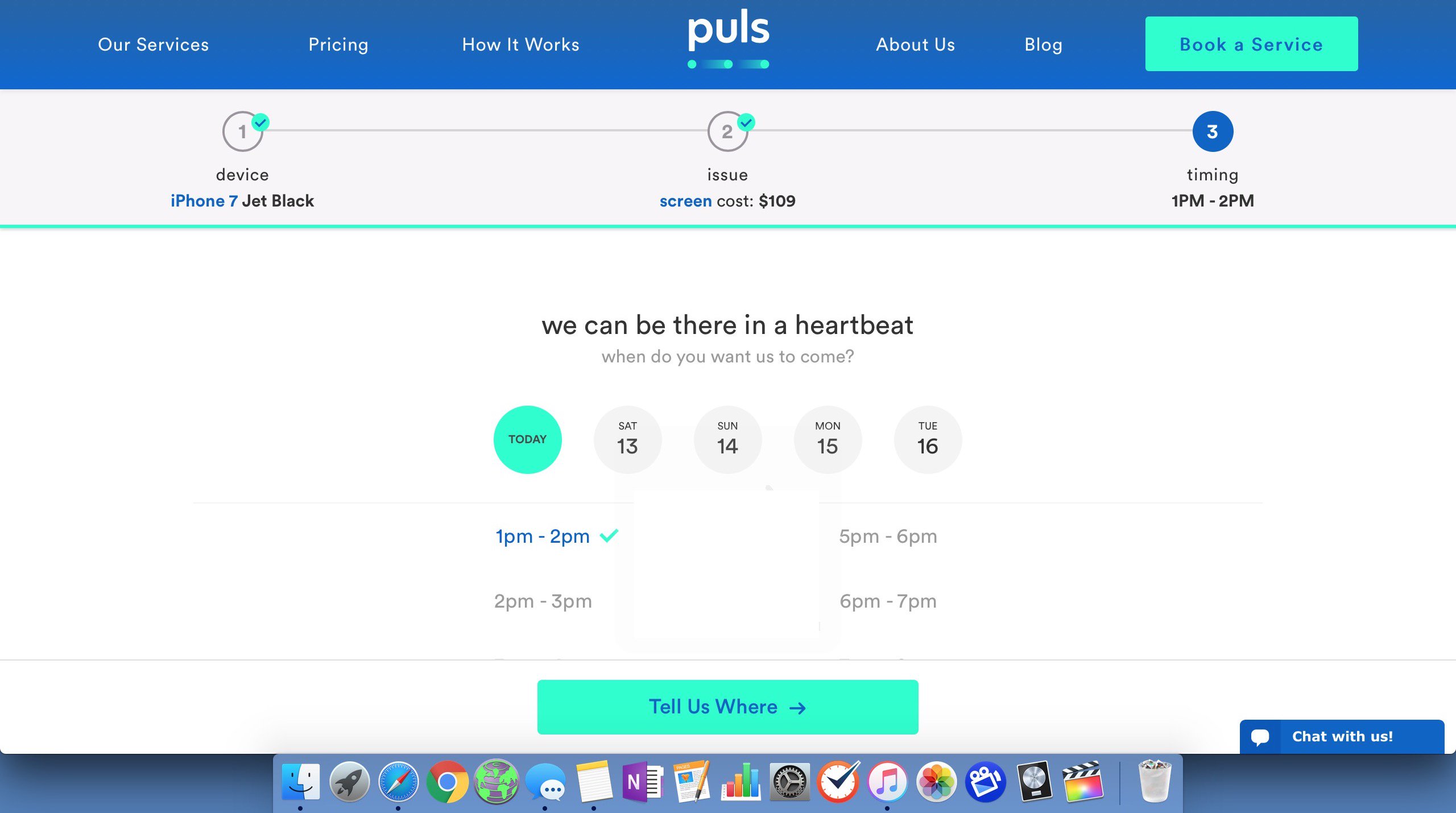 select time for puls repair