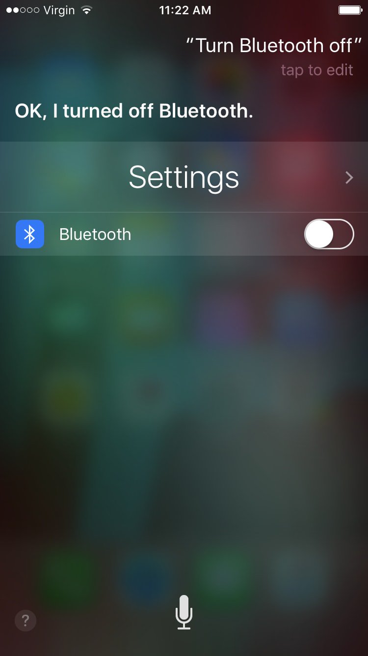 siri turn off bluetooth