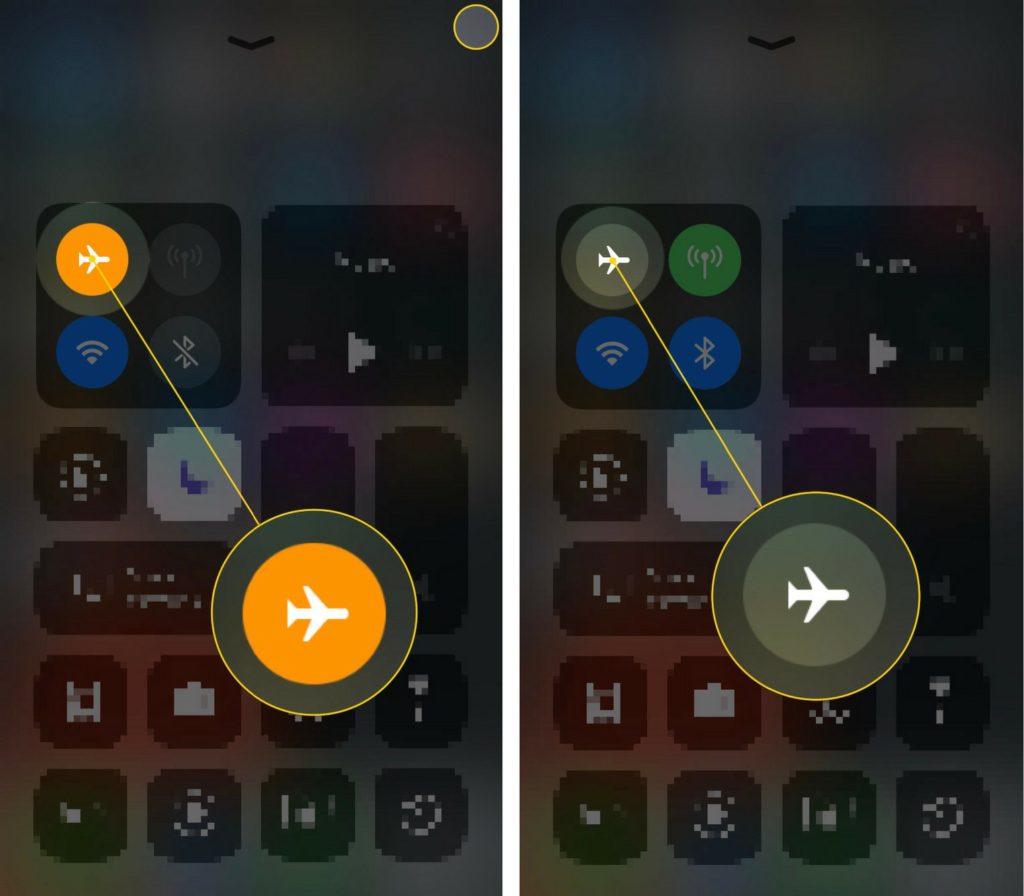 turn off airplane mode in ios 11 control center