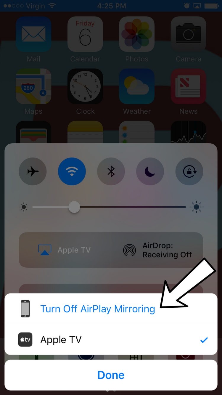 Iphone From Airplay Devices, How To Turn Off Mirror On Ipad