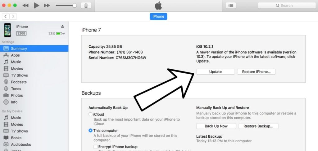 Update Your iPhone Software In iTunes | UpPhone