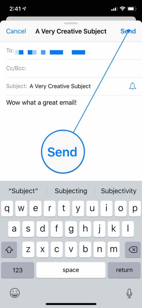 send an email on iphone