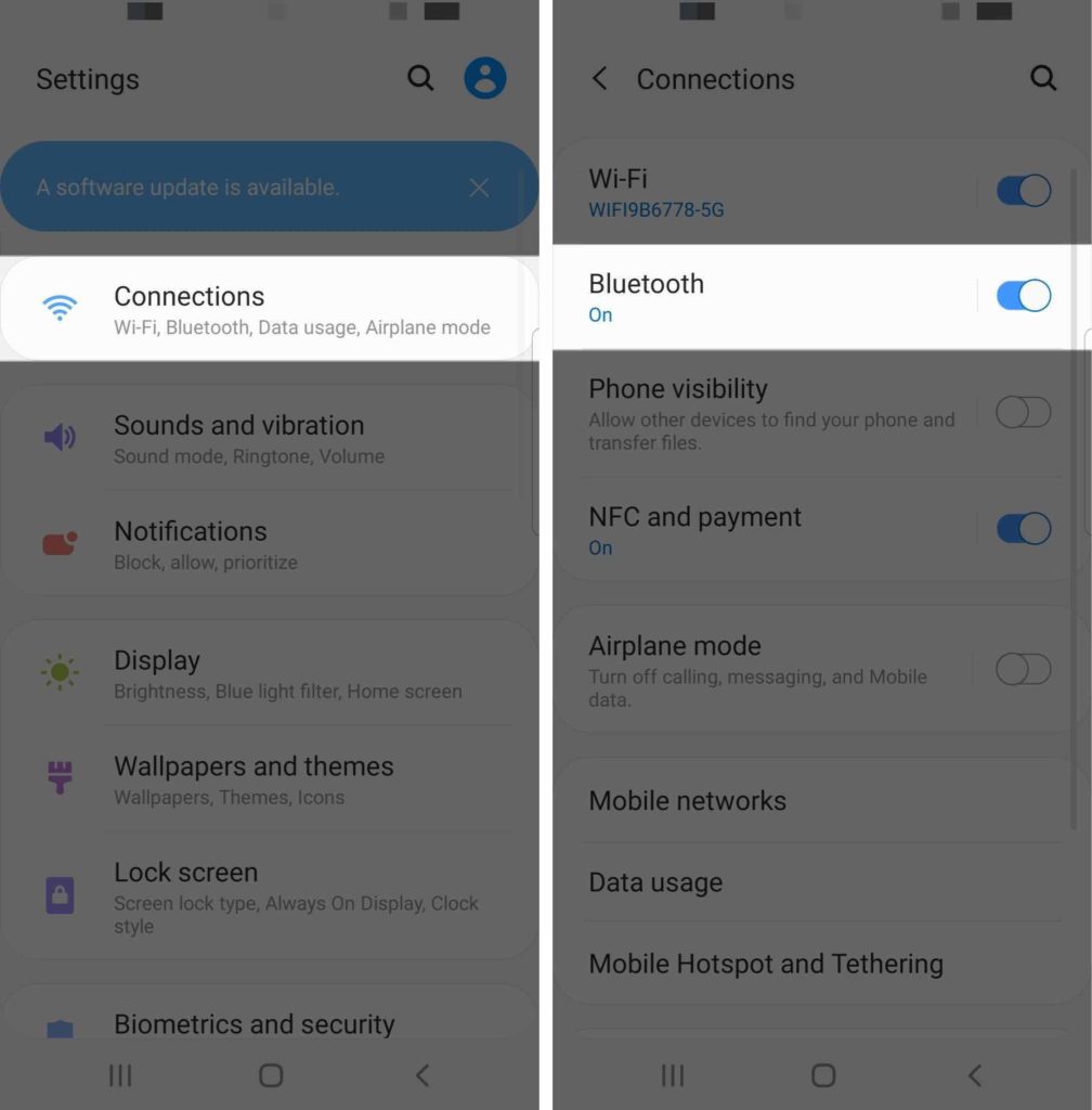 samsung galaxy bluetooth settings