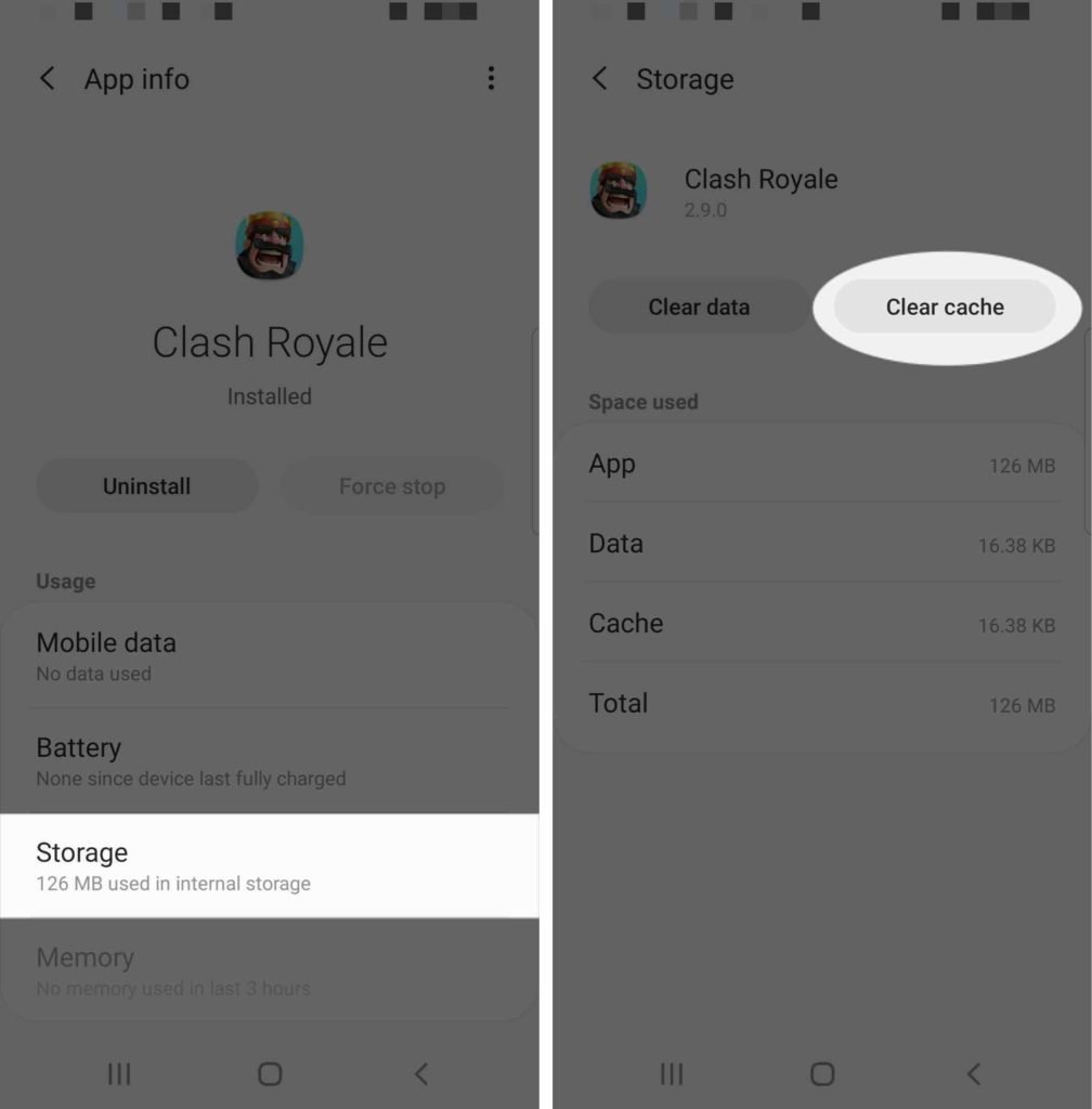 clear app cache on samsung galaxy