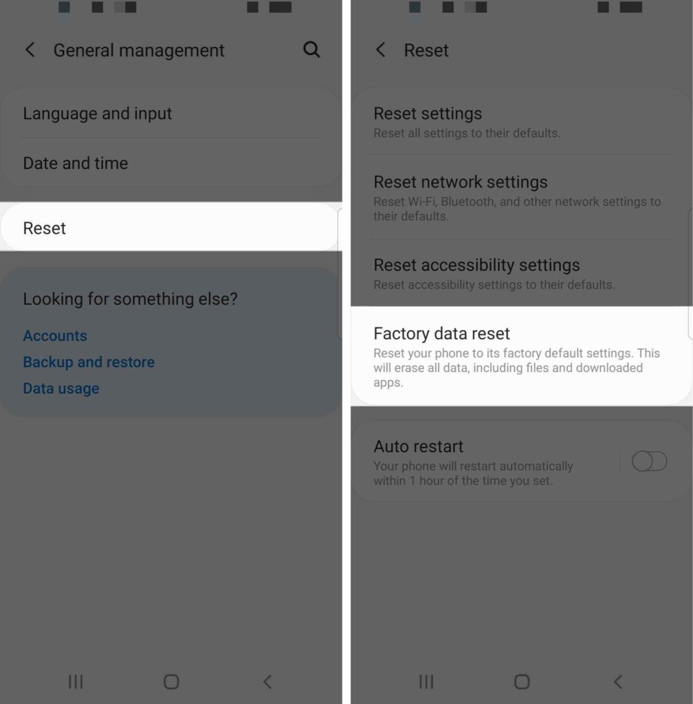 factory data reset samsung galaxy