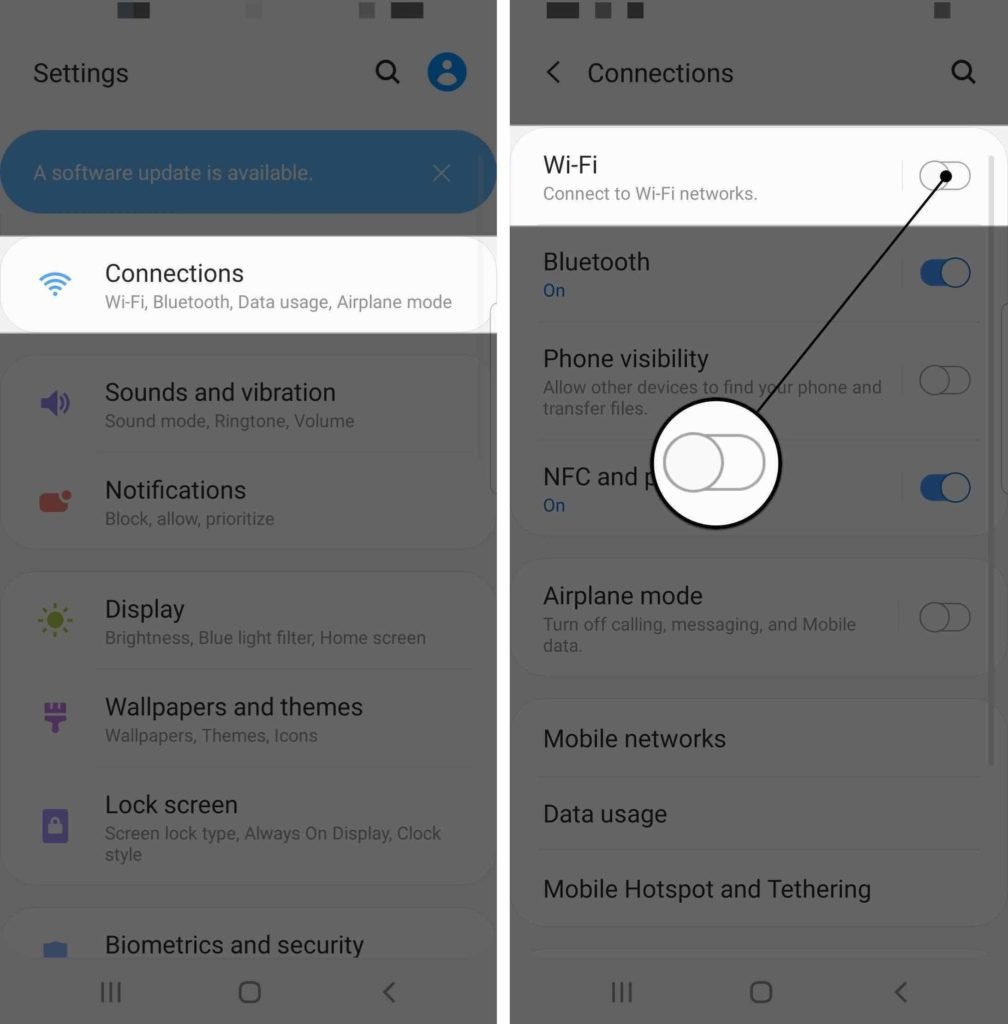 turn off wifi on samsung galaxy