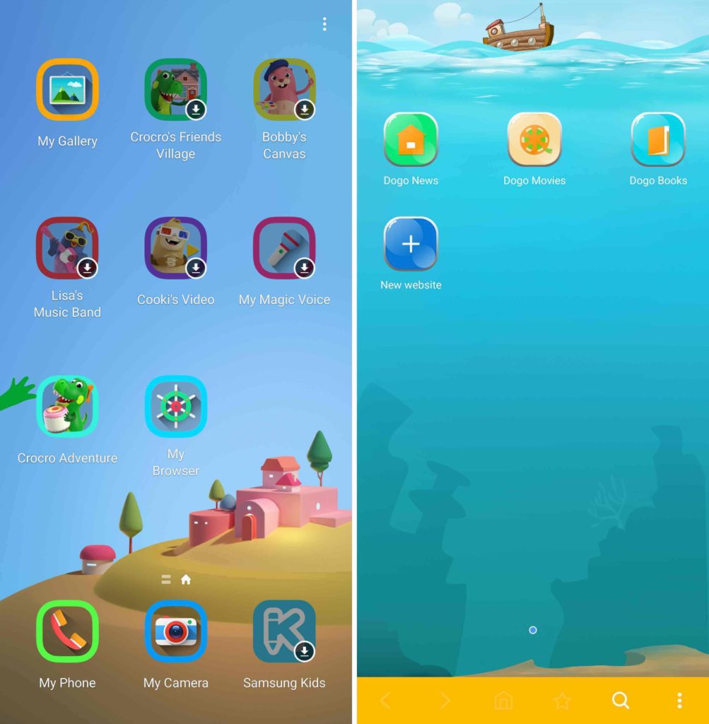 Samsung Kids Home screen