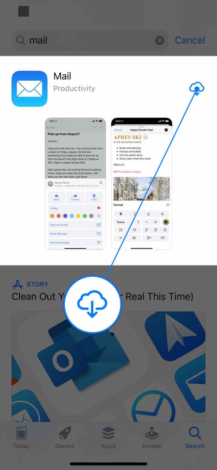 how to get mail app back on phone