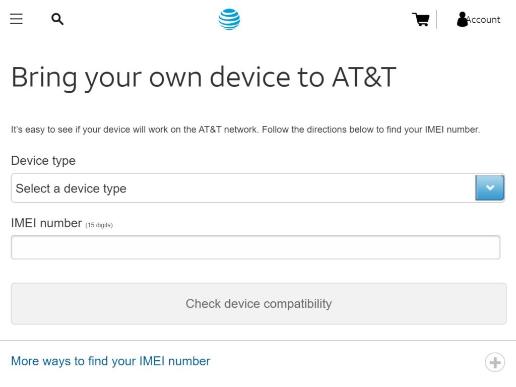AT&T phone compatibility tool