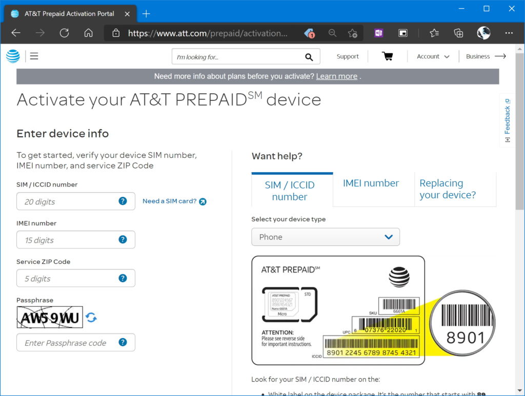 Activate Prepaid AT&T