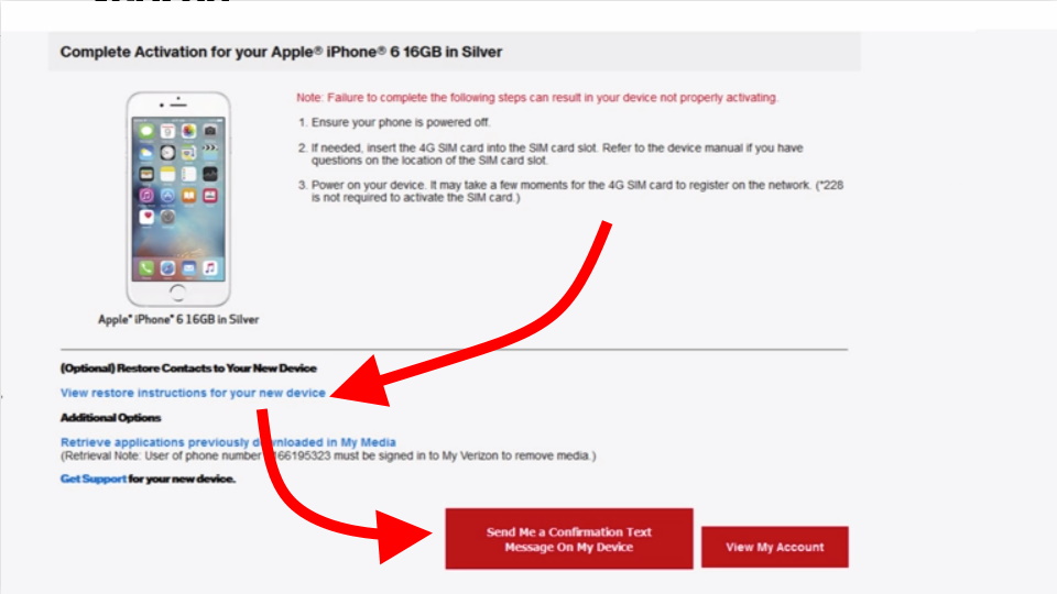 Verizon Activate Phone Confirmation