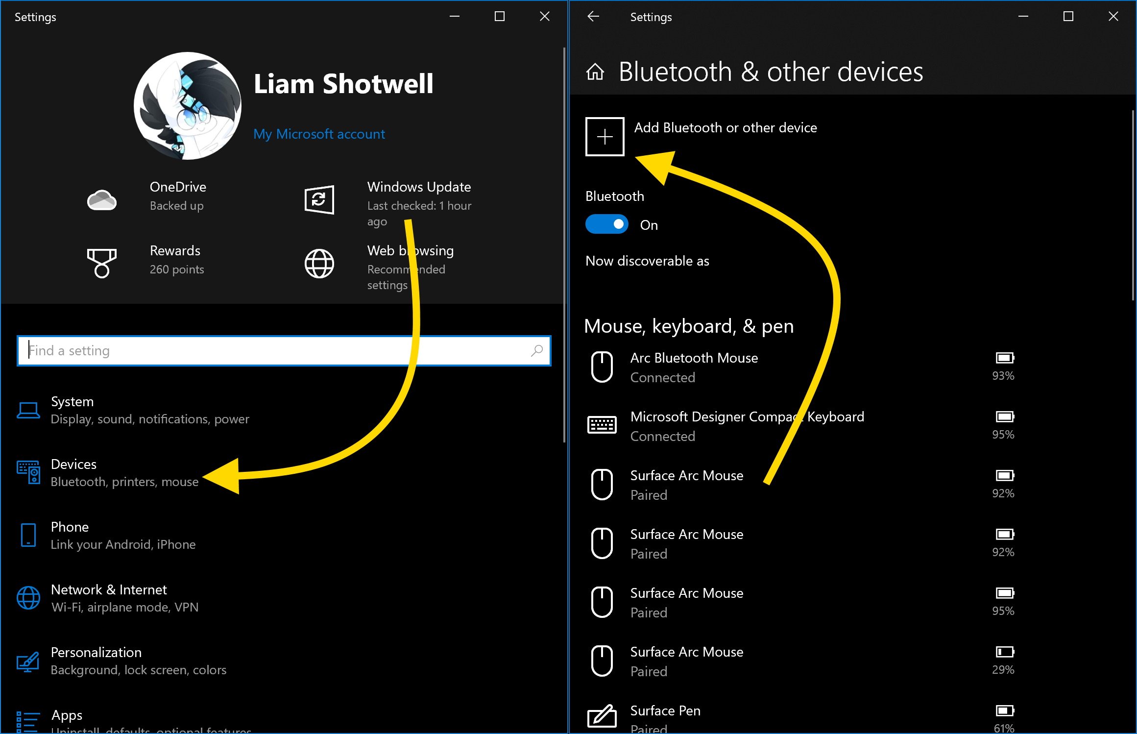 Open Windows Bluetooth Settings