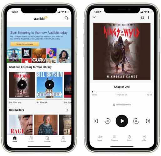 Audible interface on iPhone