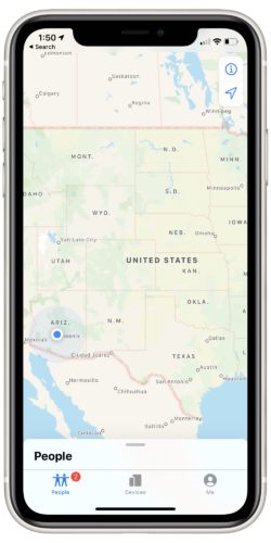 Find my iPhone interface