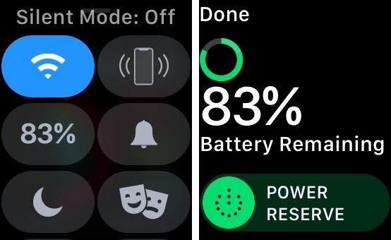 check battery life on apple watch