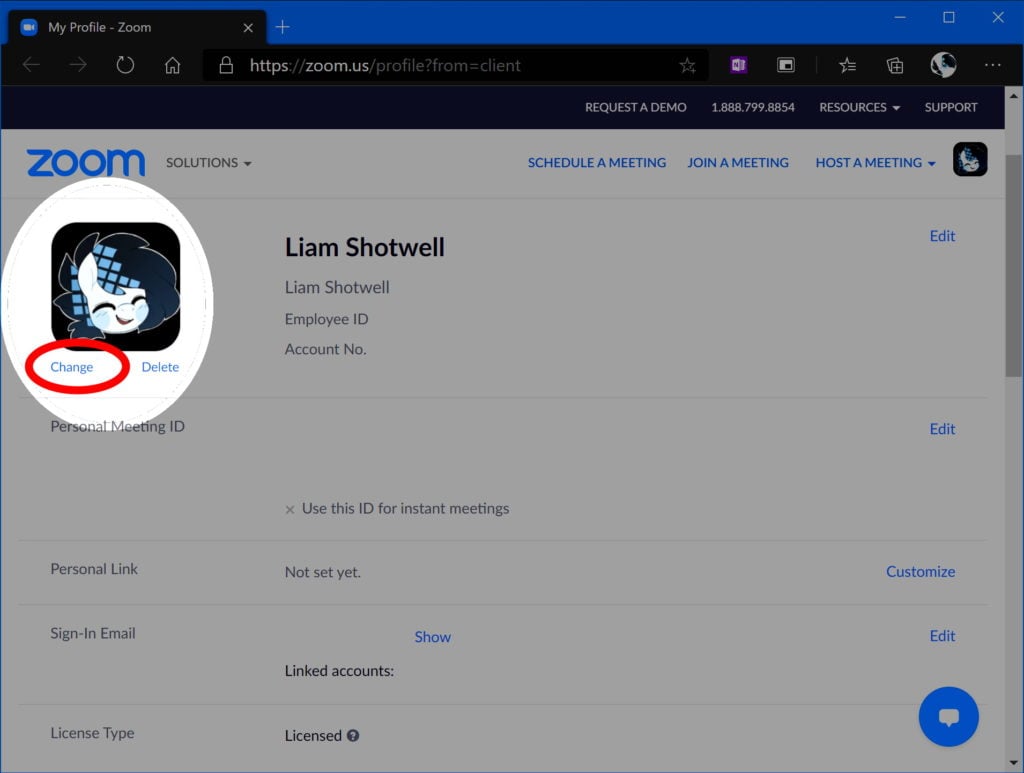 Click Change On Zoom's Website