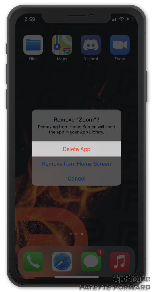delete zoom app on iphone