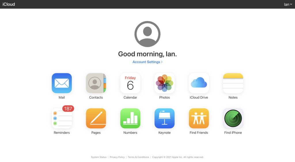 iCloud HomePage