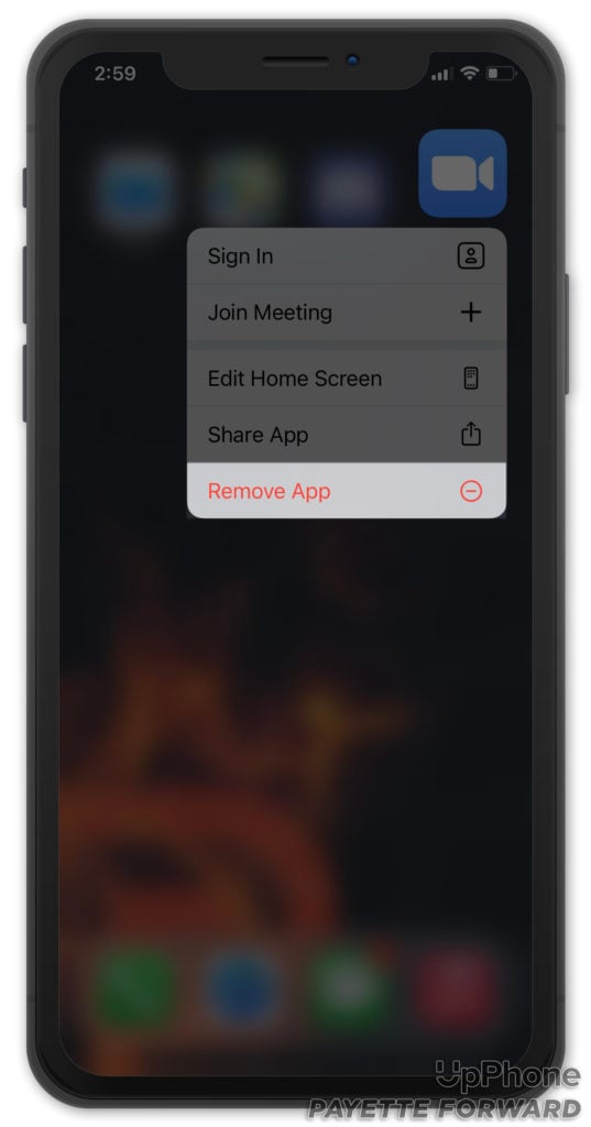 remove zoom app on iphone