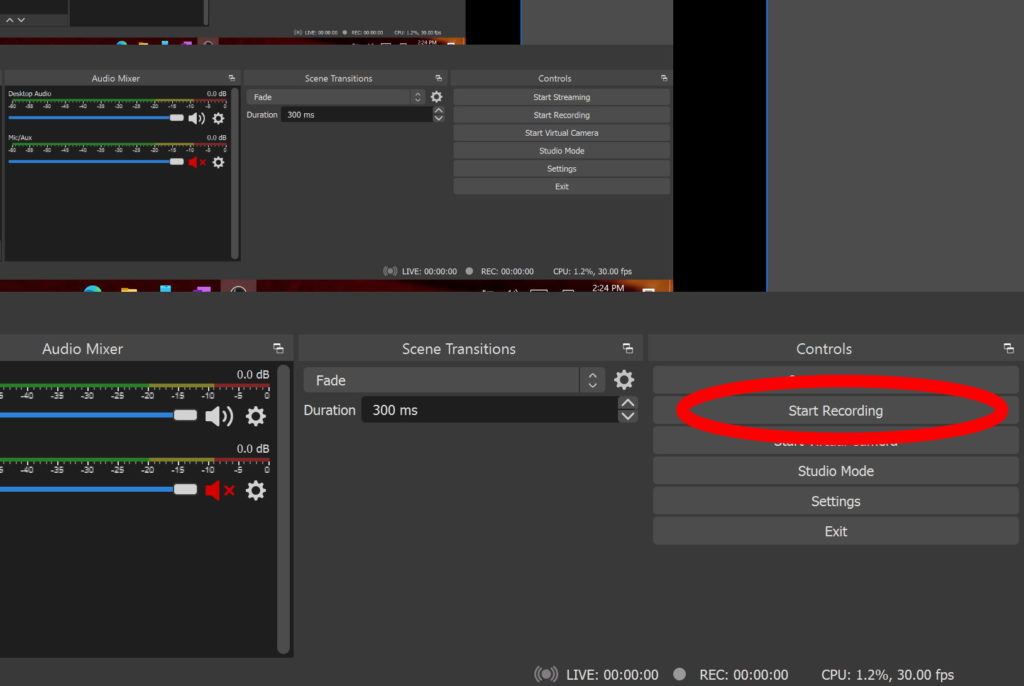 OBS start recording