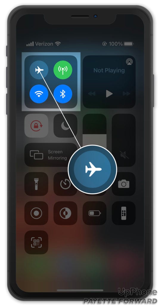 airplane mode in control center