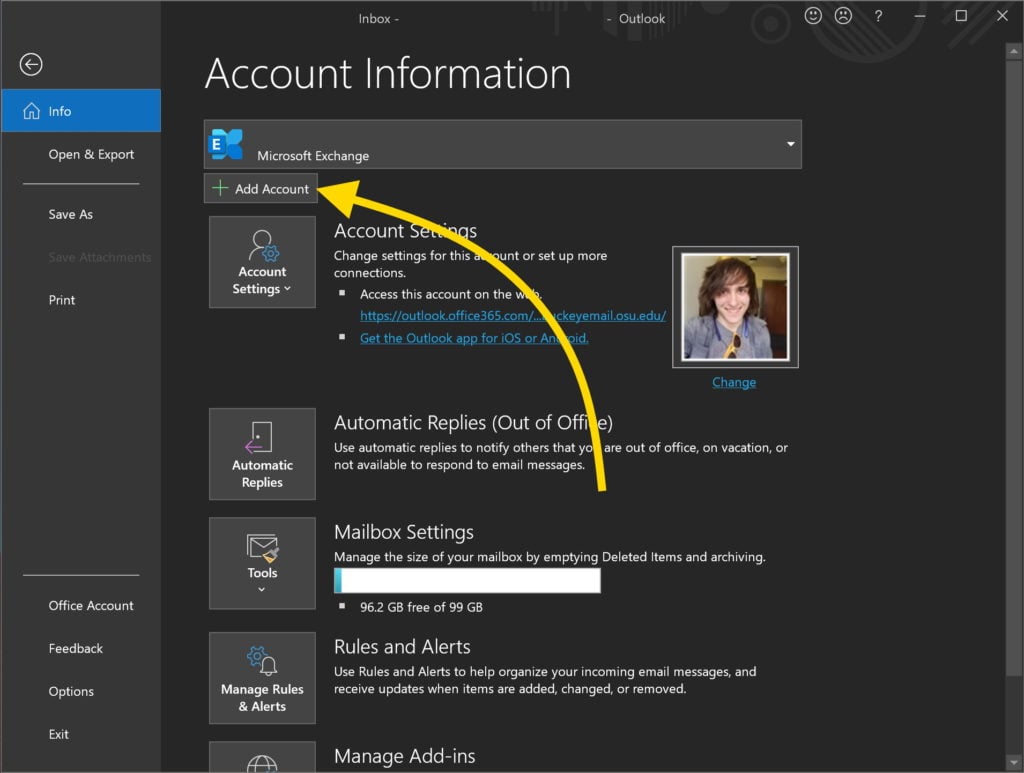 Add Account Outlook