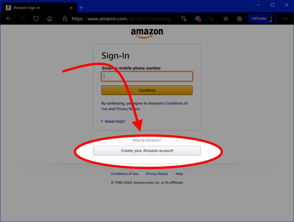 Create your Amazon Account