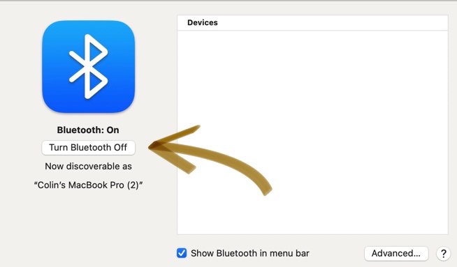 Turn off Bluetooth on Mac