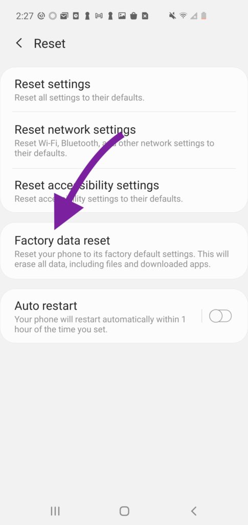 Factory Data Reset 2